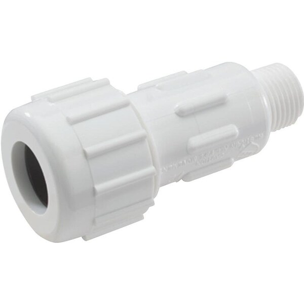 Nds Pipe Adapter, 12 in, Compression x MPT, PVC, White, SCH 40 Schedule